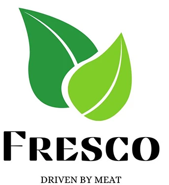 Fresco logo: two green leaves above the word Fresco, driven by meat